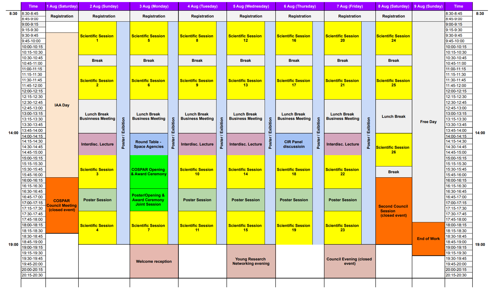 COSPAR 2026 programme